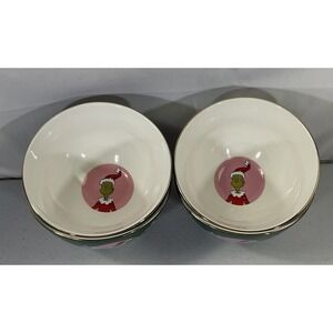 Dr. Suess How The Grinch Stole Christmas Pink And Green Bowls  5.5in  Set Of 4